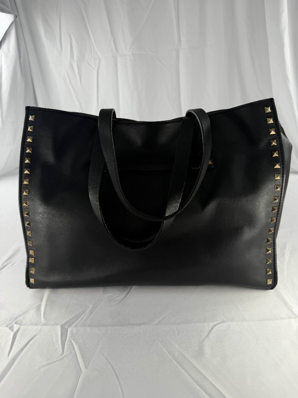 Valentino Garavani Rockstud Shopper Tote Large Black Leather